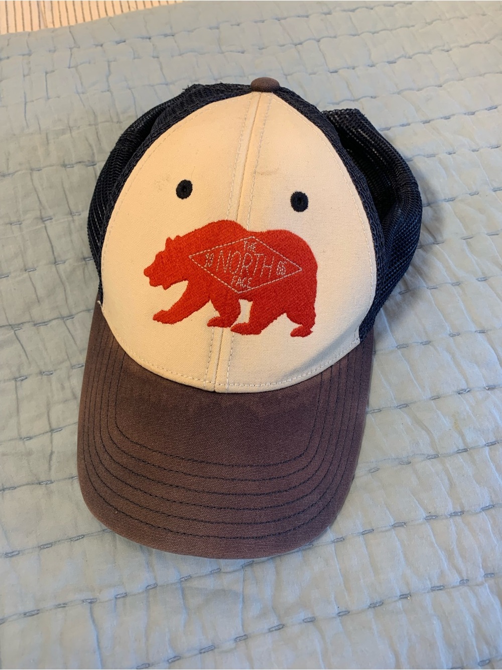 The North Face Trucker Hat in Cream, Red and Brown